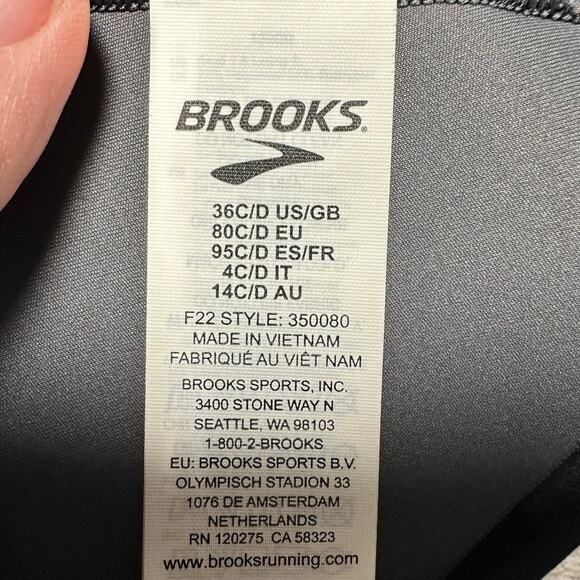 Brooks 3 Pocket Sports Bra Black 36C/D Running Walking - Picture 3 of 3